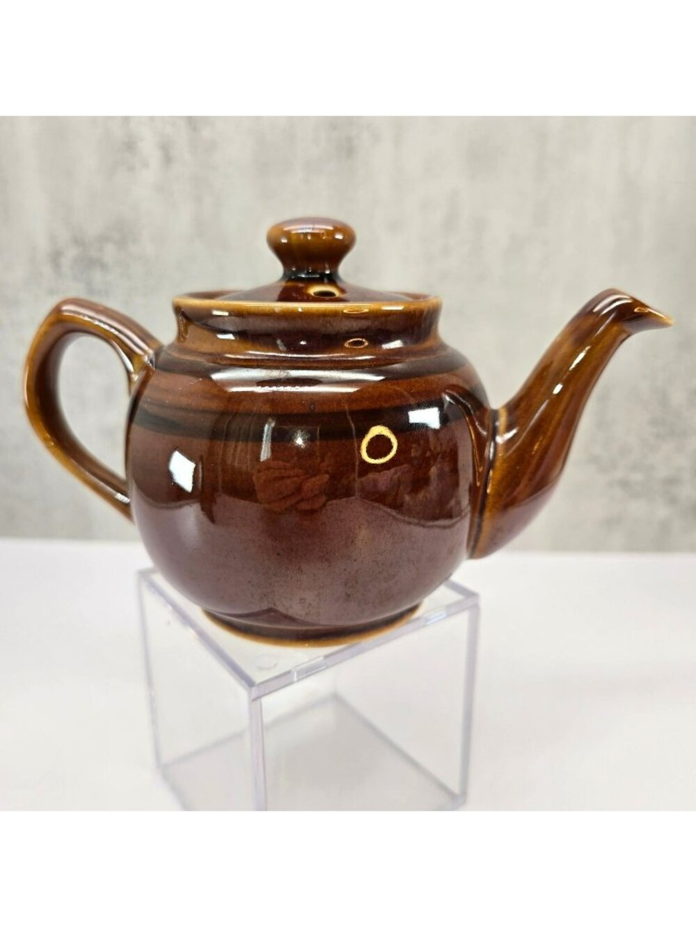 Vintage Brown Ceramic Teapot With Lid Glossy Finish Brown Betty VL5117i